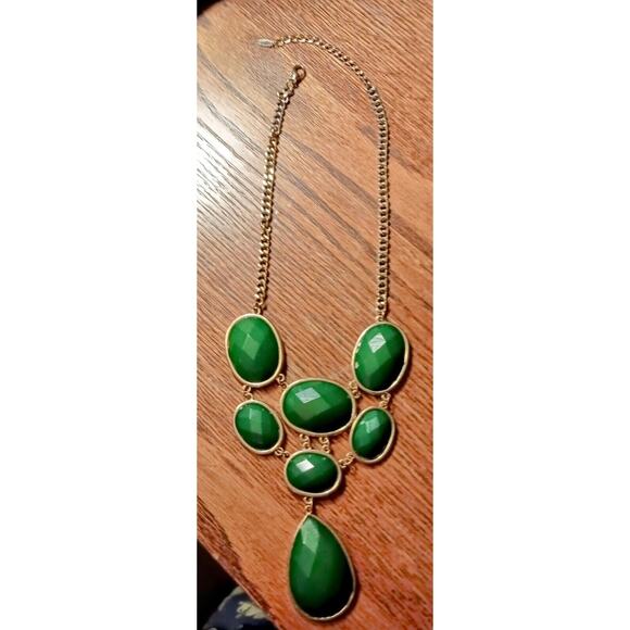 Vintage VCLM Emerald Green Princess Necklace 19" - Picture 1 of 8